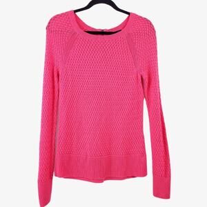 American eagle bright pink lightweight sweater medium cotton blend